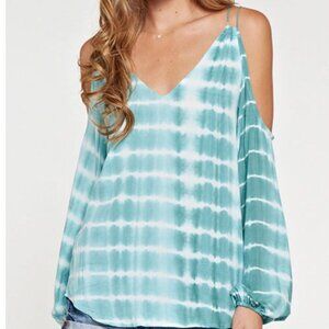 NWT! Lovestitch Teal Cold Shoulder Top